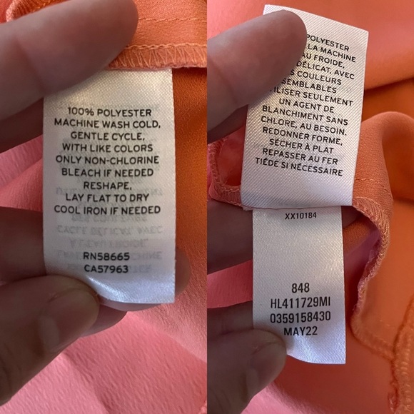 NWOT Halogen Coral V-Neck Sleeveless Blouse - Picture 9 of 11